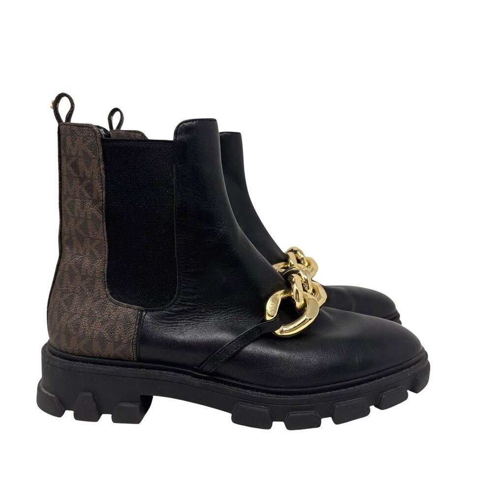 MICHAEL Michael Kors Women Scarlett Bootie Chelsea Boots chain Size 7.5